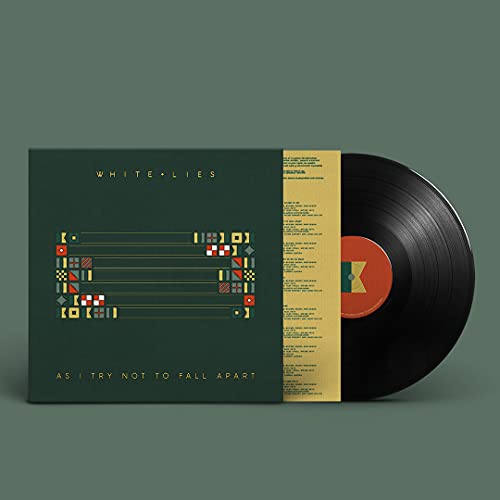 Vinyl record with green and gold patterned album cover, tracklist visible.