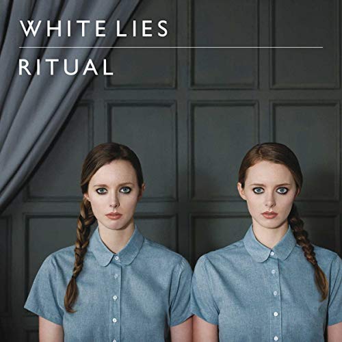 CD cover for White Lies’ “Ritual” featuring mirrored images of a woman.