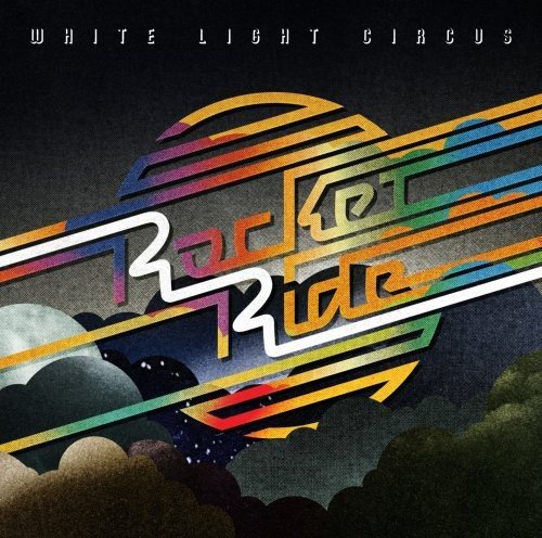 Vinyl record cover with colorful geometric design and “Rocket Ride” text.