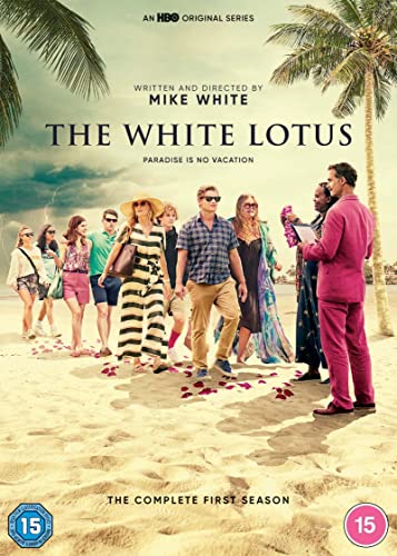 The White Lotus" Season 1 DVD cover with a group of people on a beach.