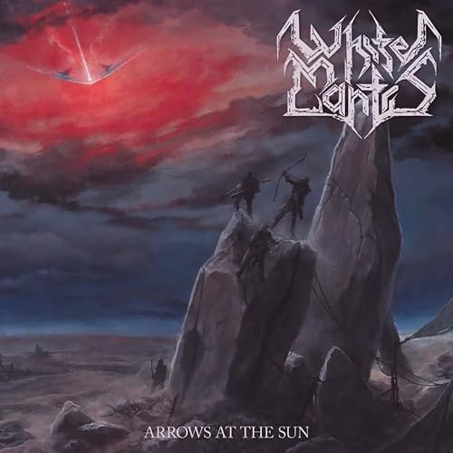 Album cover: White Mantis, "Arrows At The Sun," featuring a rocky landscape.