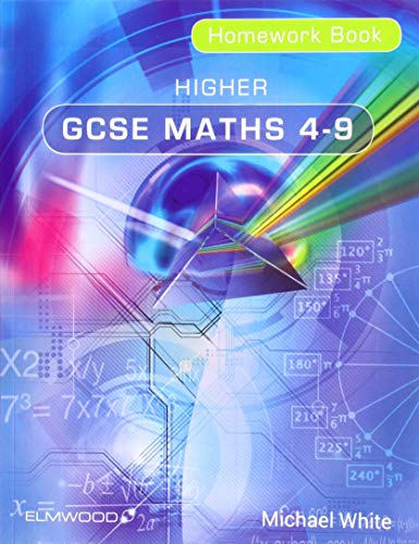 Cover of Higher GCSE Maths 4-9 Homework Book featuring a prism and mathematical formulas.