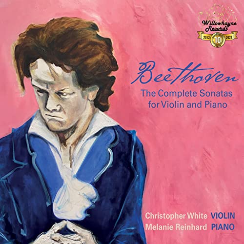 CD cover featuring a painted portrait of Beethoven and text details.
