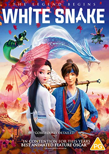DVD cover for "White Snake" featuring animated characters and a dragon against a colorful background.