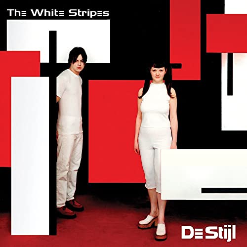 The White Stripes album cover, featuring Jack and Meg White in a De Stijl style.