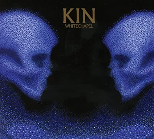 Album cover for Whitechapel’s “Kin,” featuring blue dotted ear shapes.