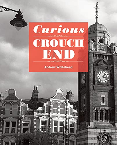 Book cover with clock tower and Victorian houses in grayscale.