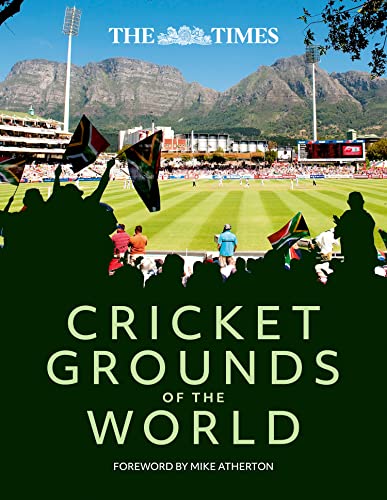 Book cover: "The Times Cricket Grounds of the World" with stadium scene.