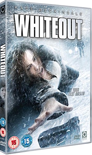 Whiteout" DVD cover featuring Kate Beckinsale in a snowy, dramatic scene.
