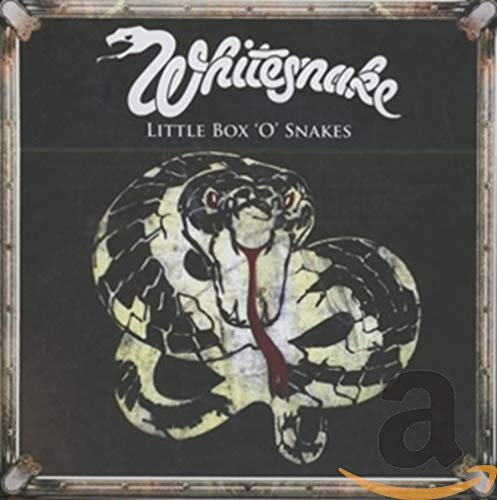 Whitesnake album cover: black background with a coiled snake illustration.