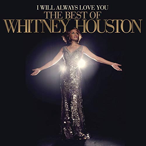 Whitney Houston album cover featuring the artist in a sequined gown.