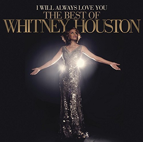 Whitney Houston album cover: portrait of singer in a sparkling gown.