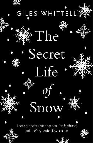 Black book cover with white snowflake designs and title "The Secret Life of Snow".