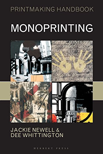 Book cover for "Monoprinting" with four abstract print images.