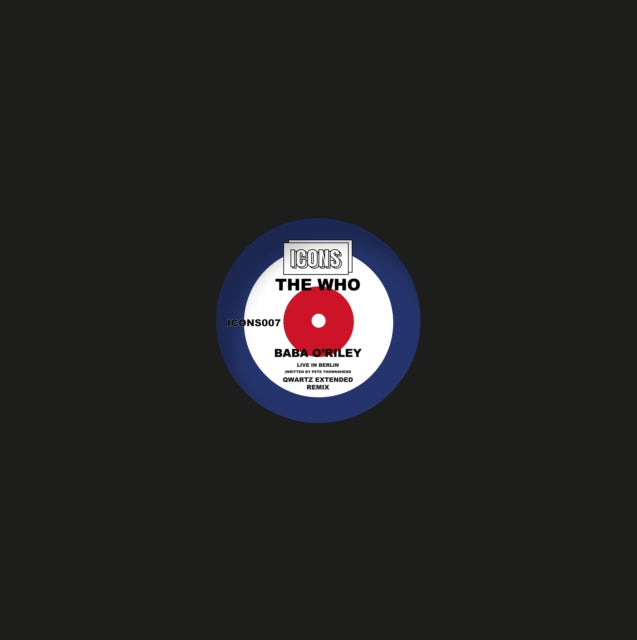 Vinyl record label for The Who’s “Baba O’Riley” with target design.