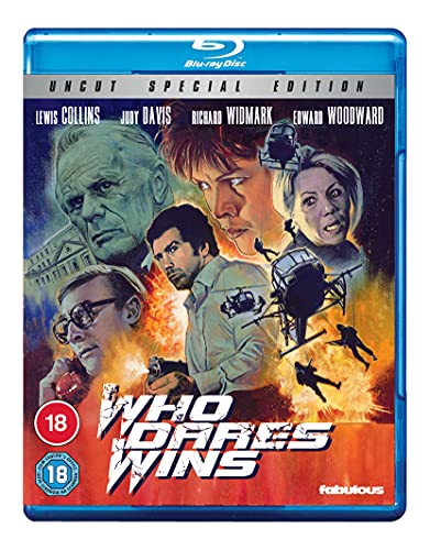 Who Dares Wins" Blu-ray cover with actors, explosions, and a helicopter.