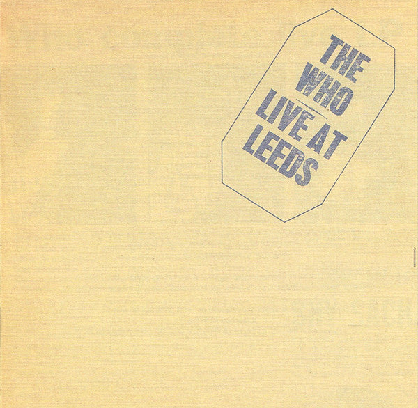 CD cover for The Who’s “Live At Leeds” with text in a diamond shape.