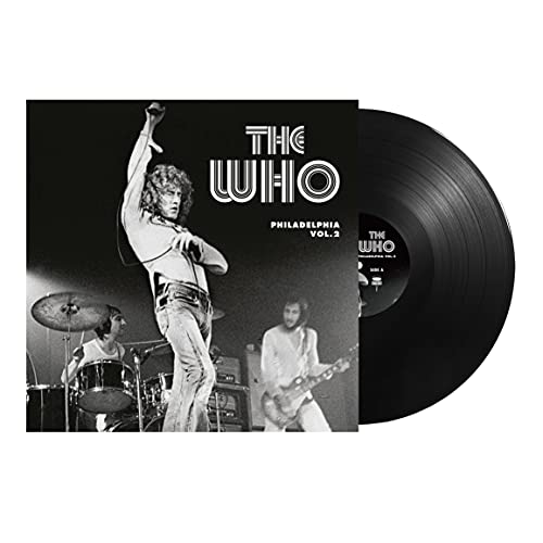 The Who “Philadelphia” vinyl record with a black album cover and disc.