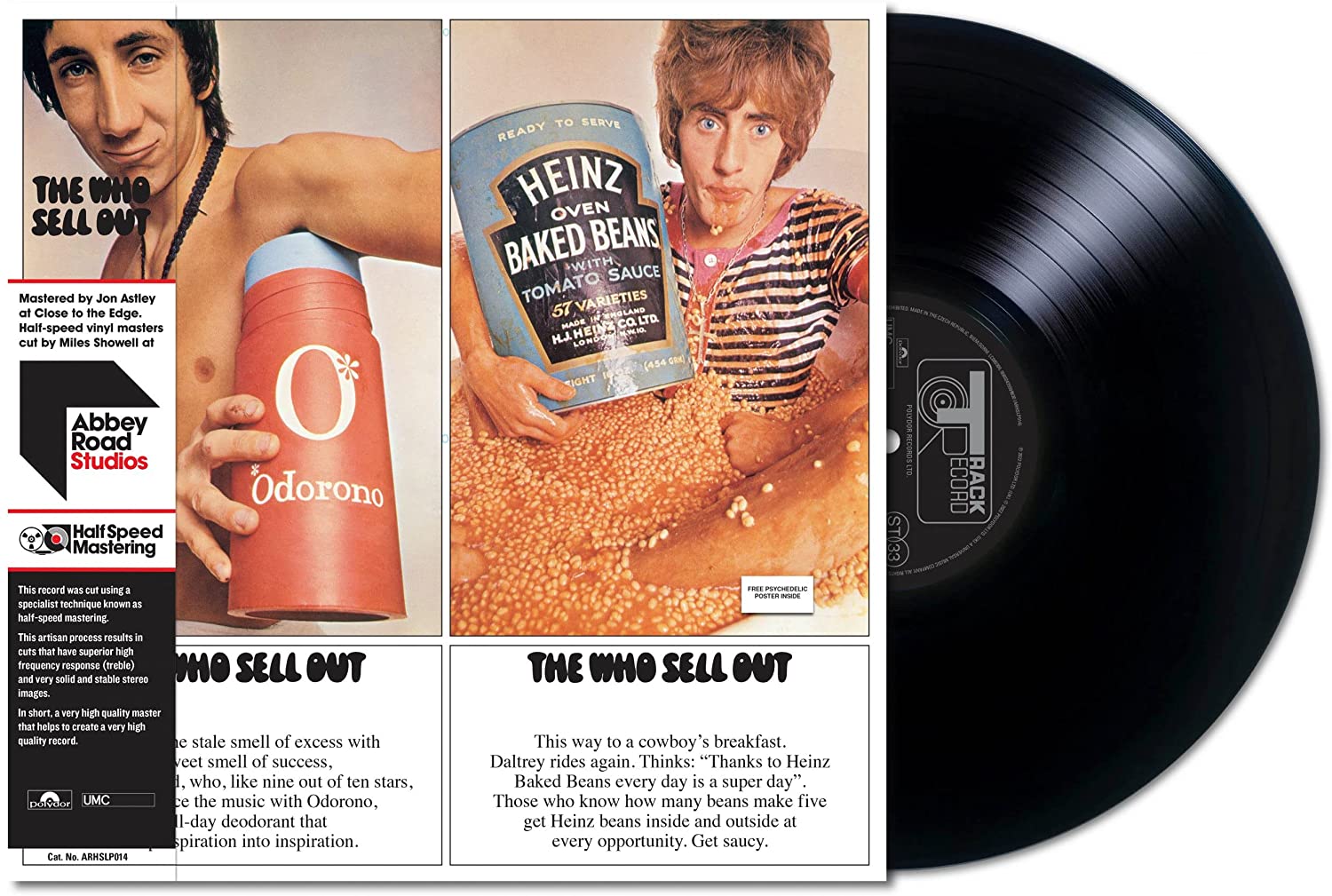 The Who Sell Out vinyl record with album cover featuring band members and Heinz beans.