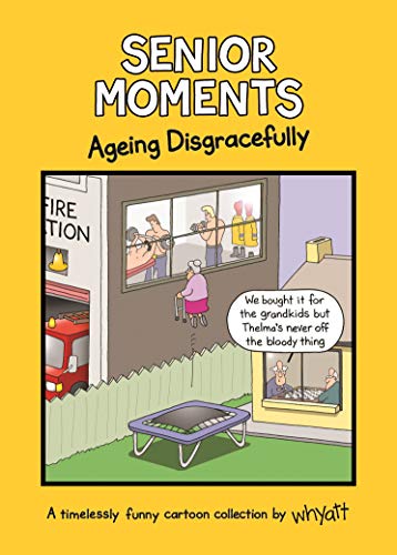 Book cover: cartoon of an elderly woman watching a house fire with amusement.