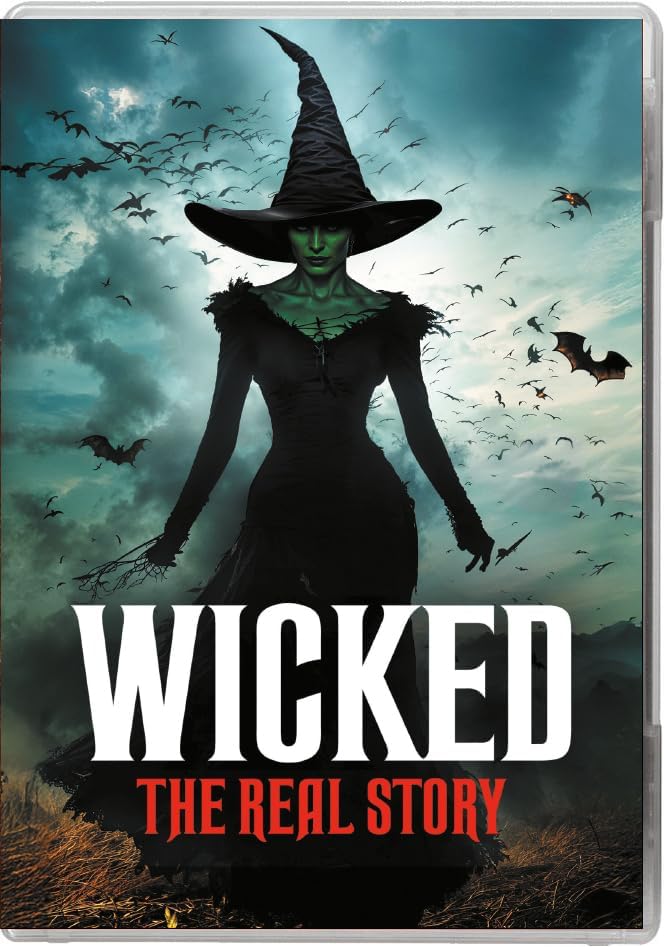 DVD cover for "Wicked: The Real Story" featuring a green-skinned witch.