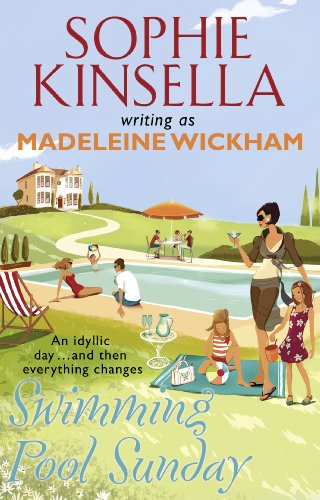 Book cover: poolside scene with people, titled "Swimming Pool Sunday.