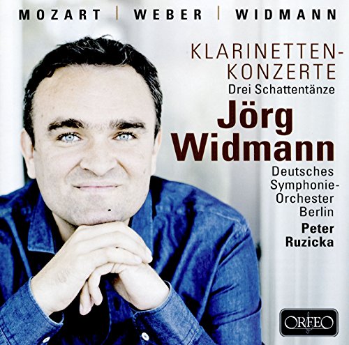 CD cover featuring portrait of Jörg Widmann and clarinet concert details.