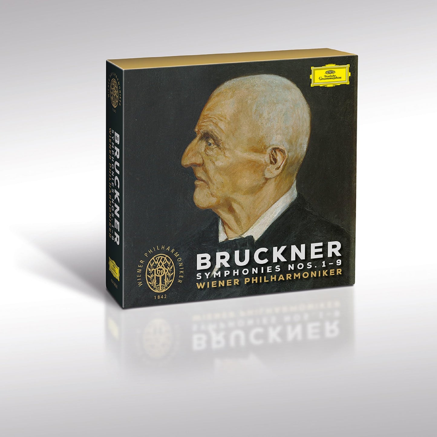 CD box set of Bruckner symphonies with a portrait of the composer.