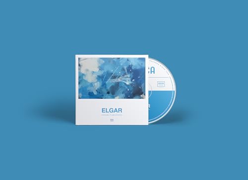 CD case with abstract blue artwork and the word "ELGAR" visible.