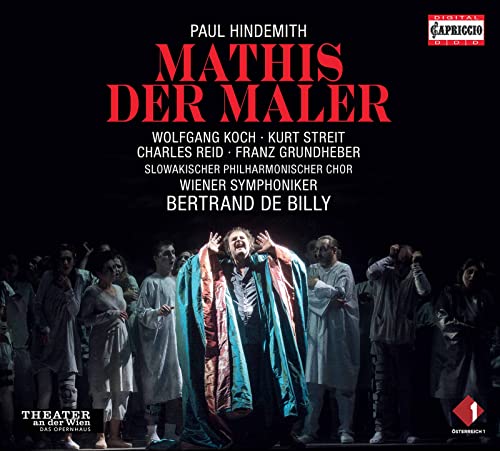 CD cover for Hindemith’s “Mathis Der Maler” featuring a dramatic stage scene.