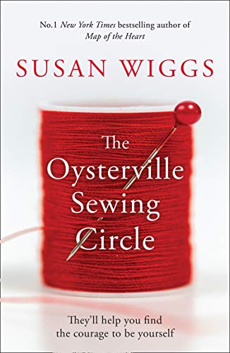 Book cover: "The Oysterville Sewing Circle" with red thread spool and needle.