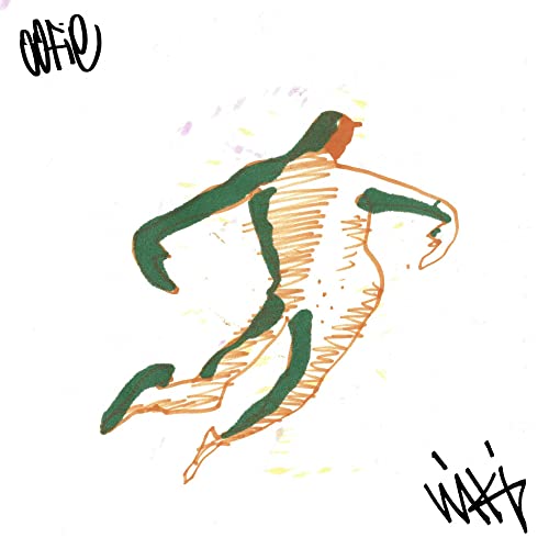 CD cover with a green, hand-drawn figure in a dynamic pose.