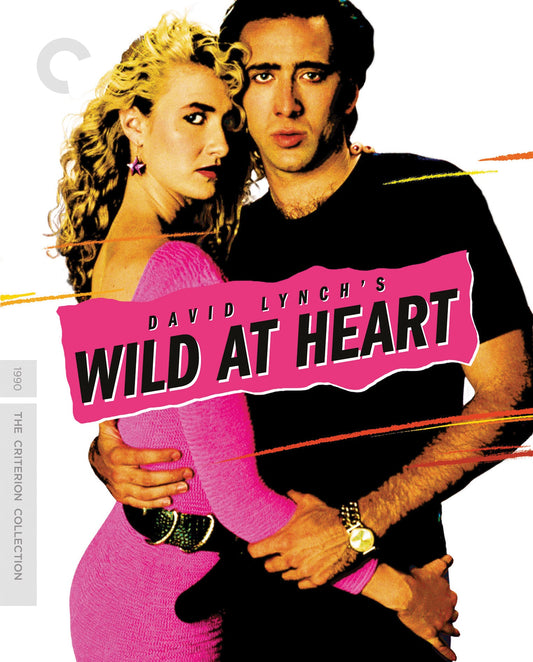 “Wild at Heart” Blu-ray cover featuring a couple embracing, pink and black design.
