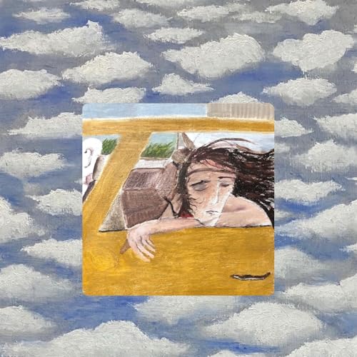 Painted album cover featuring a woman leaning out of a yellow car window.