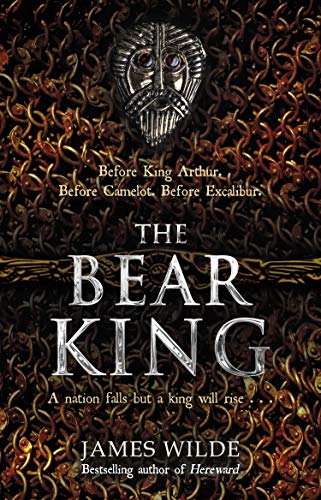 Book cover: ornate mask above title "The Bear King" in bold letters.