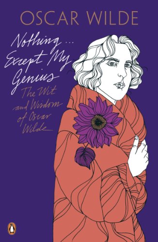 Book cover featuring a line drawing of Oscar Wilde holding a purple flower.