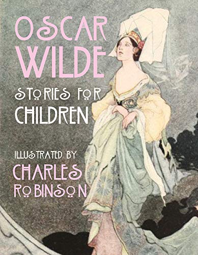 Book cover: “Oscar Wilde - Stories for Children” with illustrated woman.