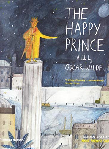 Book cover illustration of a golden statue of a prince atop a tall column.