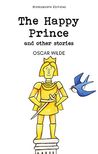 Book cover for The Happy Prince and Other Stories featuring a golden prince statue.