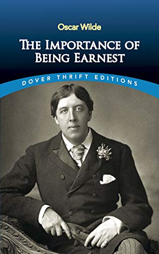 Book cover: “The Importance of Being Earnest” with a portrait of Oscar Wilde.