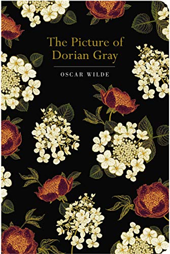 Book cover with white flowers and dark red peonies on a black background.