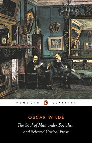 "Book cover with two men in a blue, ornate room, Penguin Classics logo, and author Oscar Wilde."