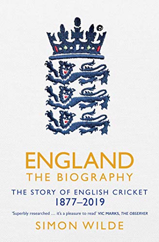 Book cover: England cricket biography with a crown and three lions.