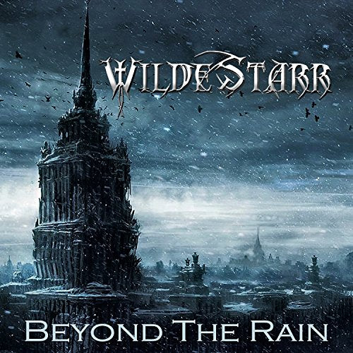 Dark fantasy album cover featuring a tall, crumbling tower in a stormy landscape.