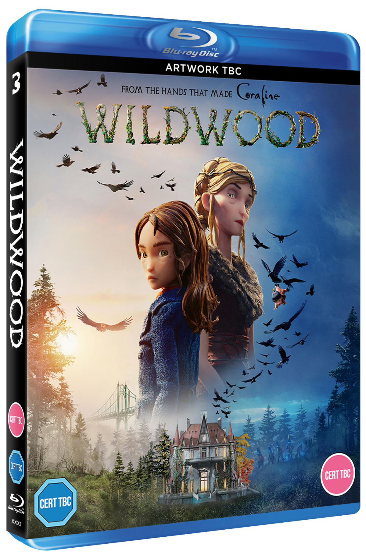 Blu-ray case for "Wildwood" featuring two animated characters in a forest.