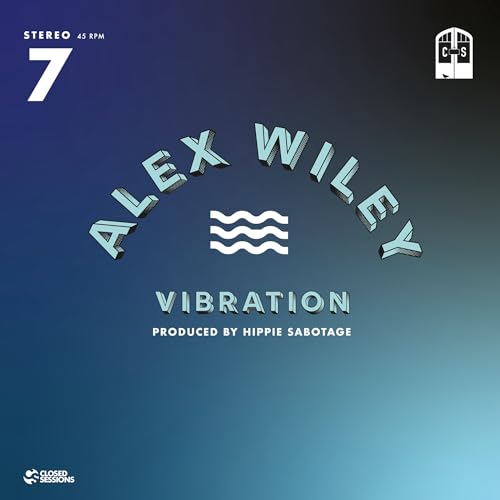 Vinyl record cover for Alex Wiley’s “Vibration” with wave graphic.