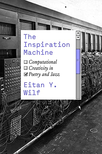 Book cover with text over a black and white image of a large computer.