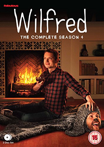 Wilfred" Season 4 DVD cover with a man and dog by a fireplace.