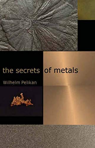 Book cover, metallic hues, abstract designs suggesting metal structures and chemical symbols.