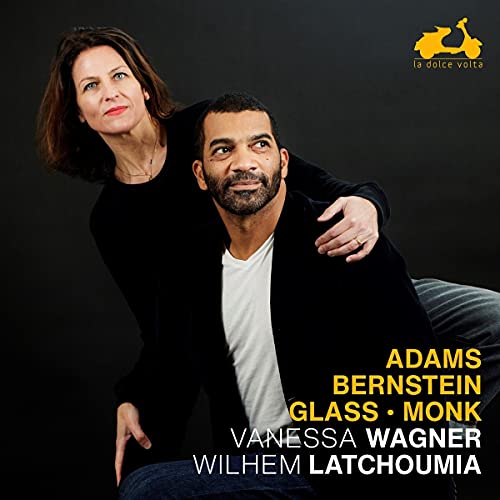 CD cover featuring Vanessa Wagner and Wilhem Latchoumia in black attire.